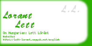 lorant lett business card